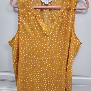 Yellow and white polka dot tank. Sz XXL.